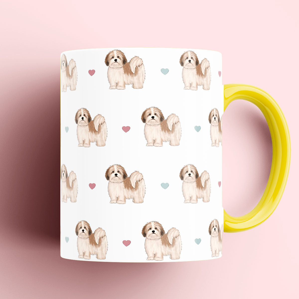 Lhasa Apso and Hearts Mug