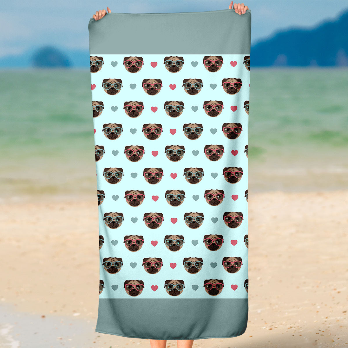 Pug Beach Towel