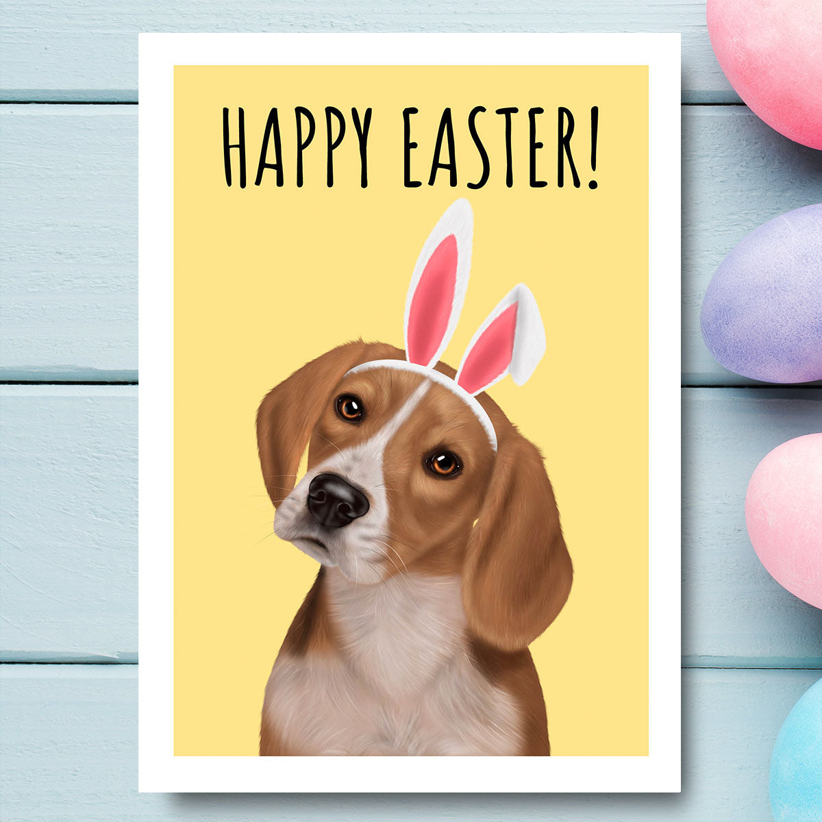 Beagle Happy Easter Card