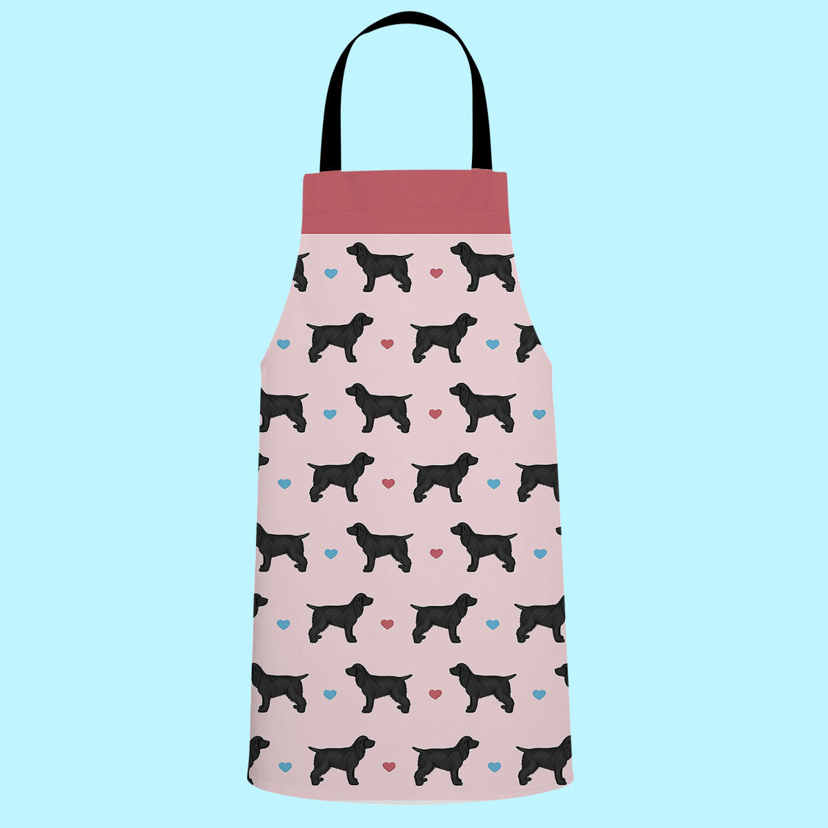 Black Cocker Spaniels and Hearts Apron