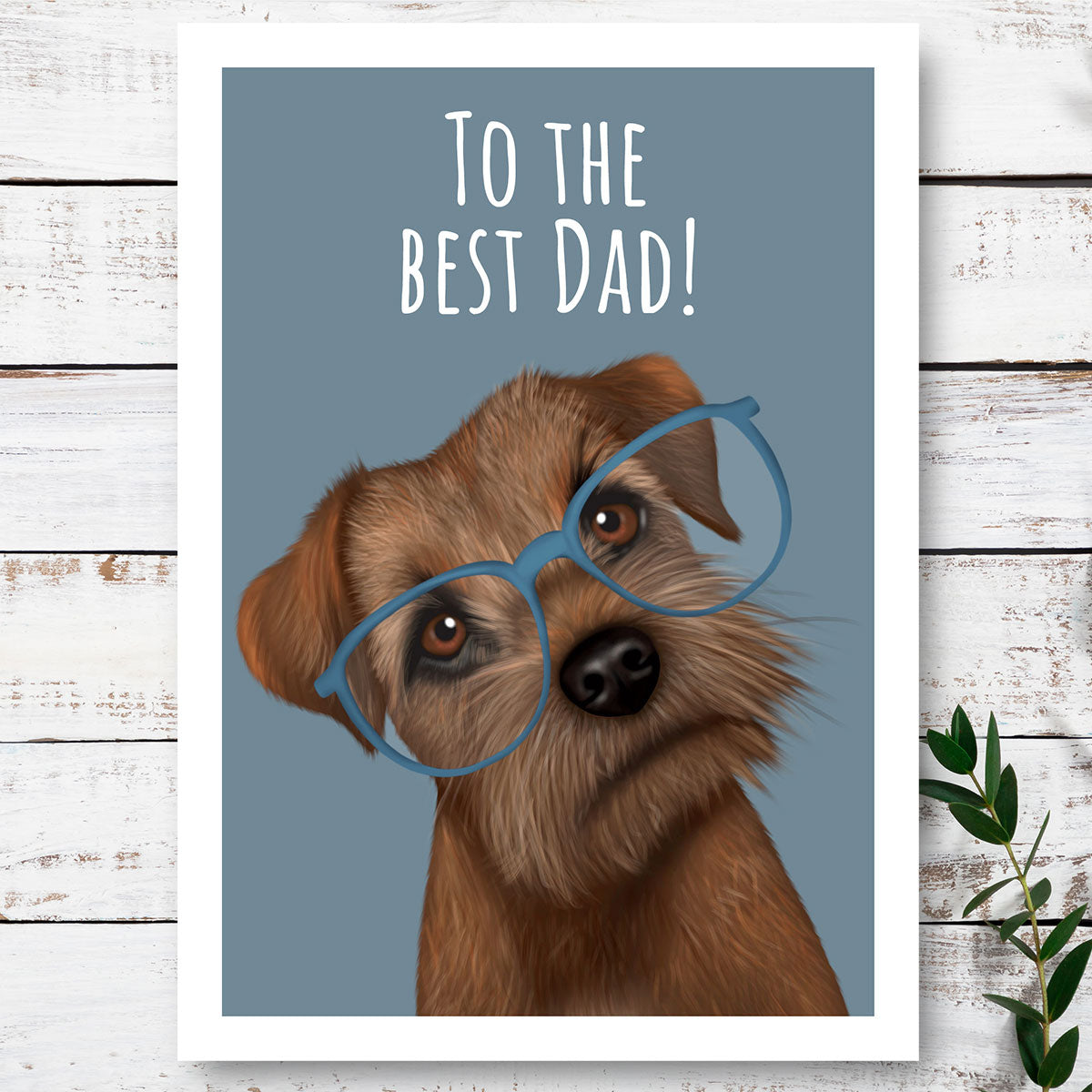 Border terrier Best Dad Card