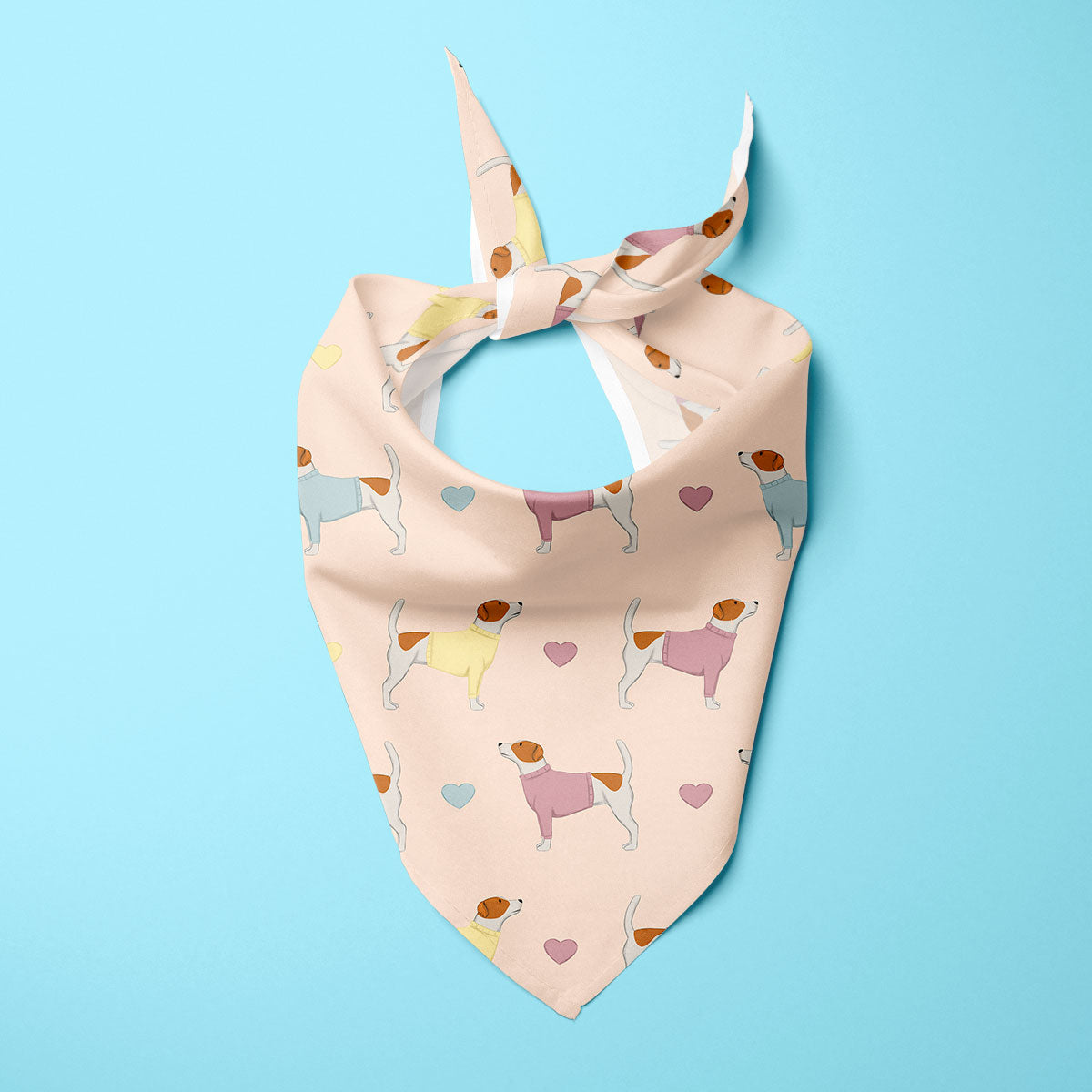 Jack Russells and Hearts Dog Bandana