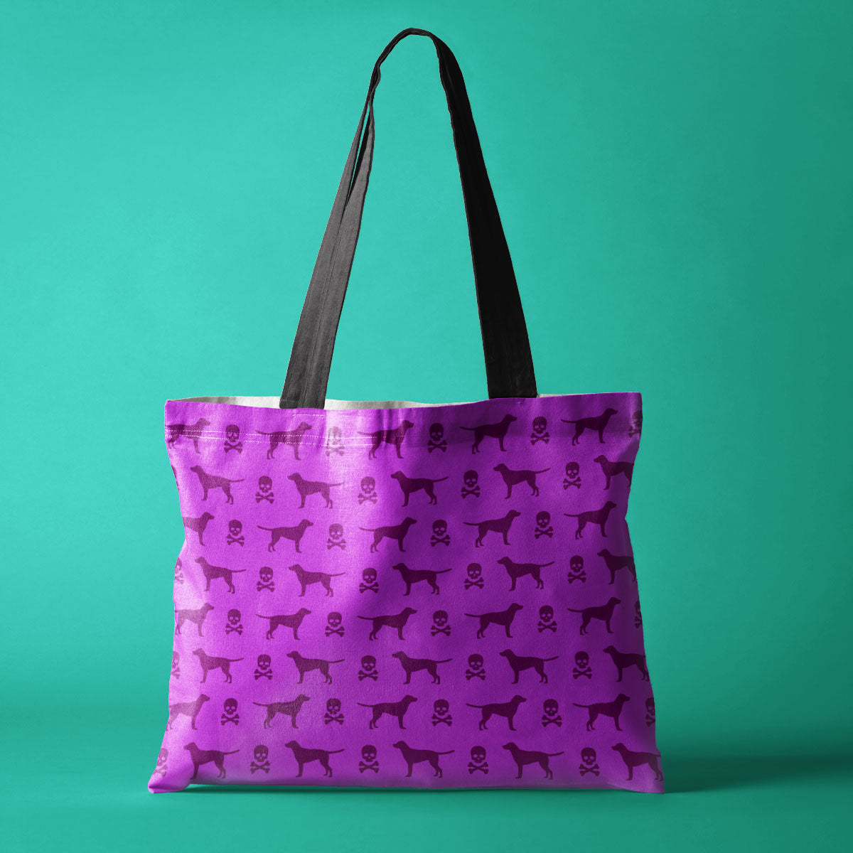 Labradors and Skulls Halloween Edition Canvas Tote Bag