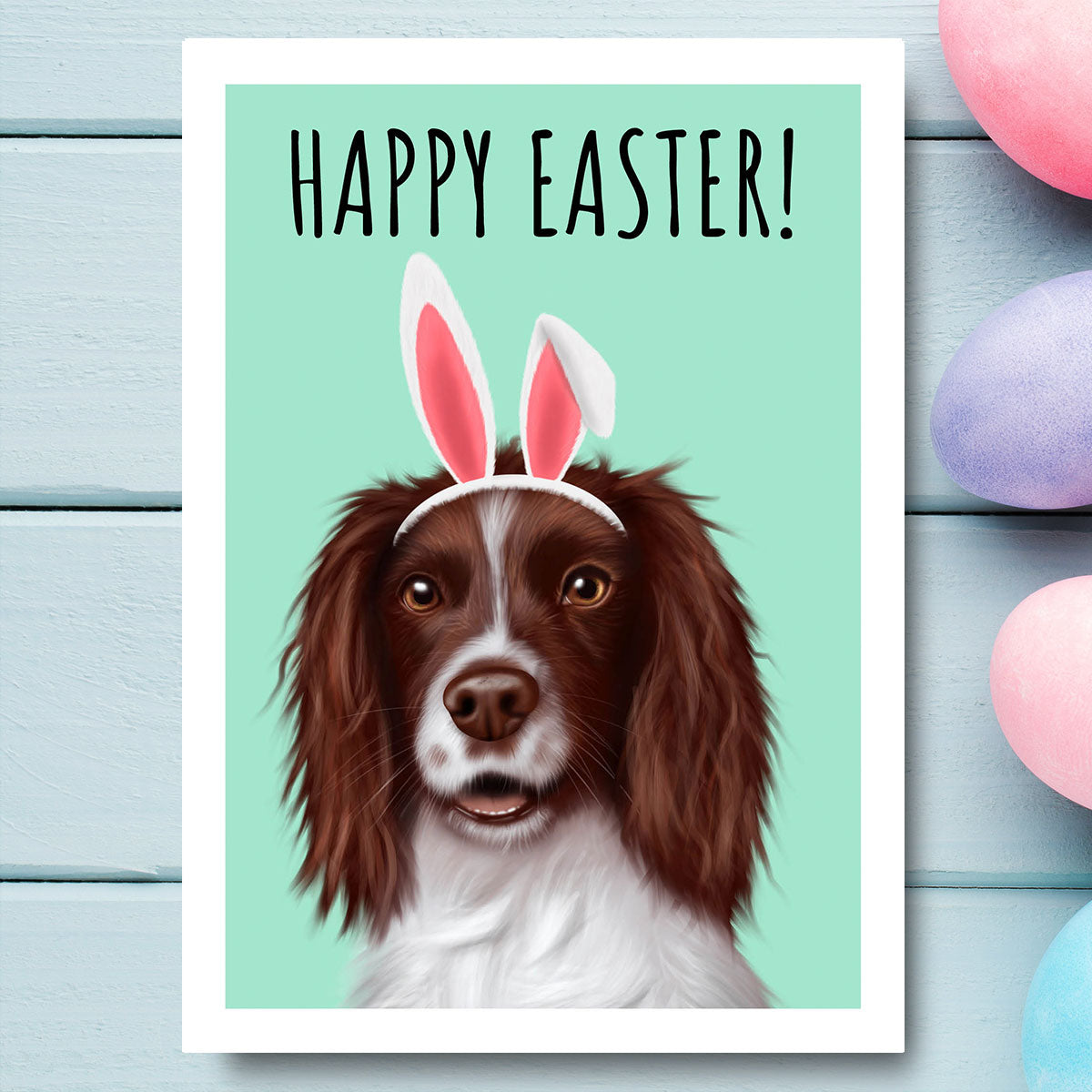 Springer Spaniel Happy Easter Card