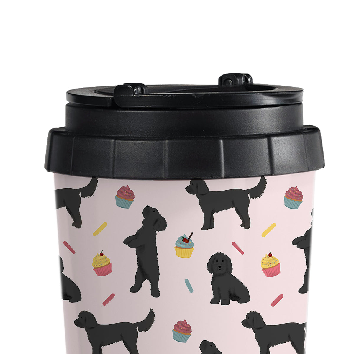 Black Cockapoos and Cupcakes Travel Mug