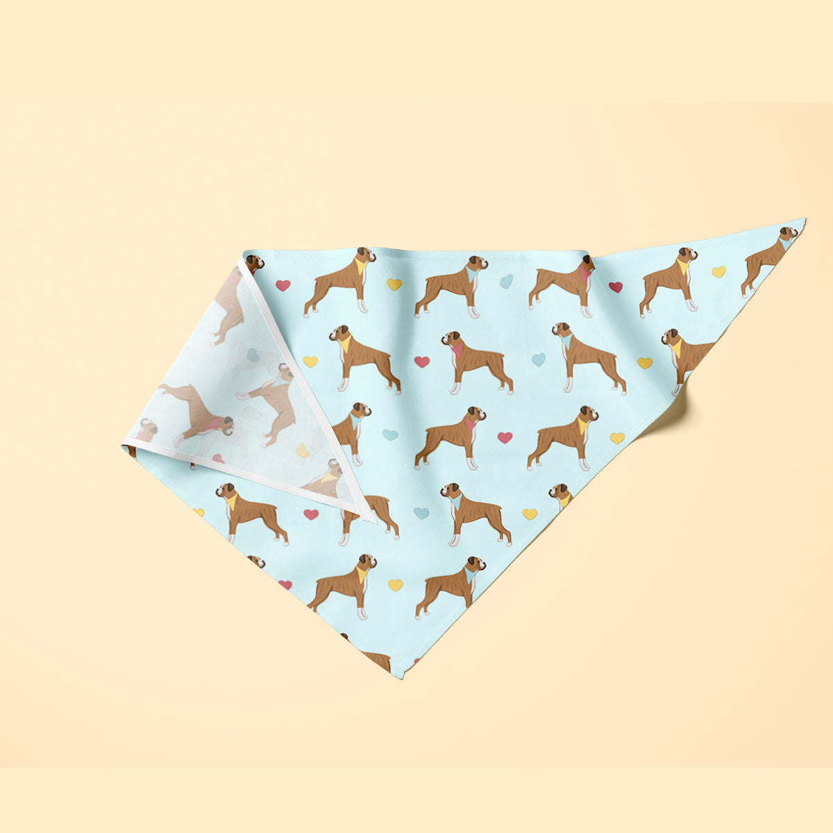Boxer Dogs and Hearts Dog Bandana