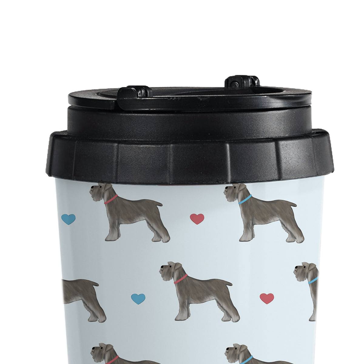 Miniature Schnauzers and Hearts Travel Mug