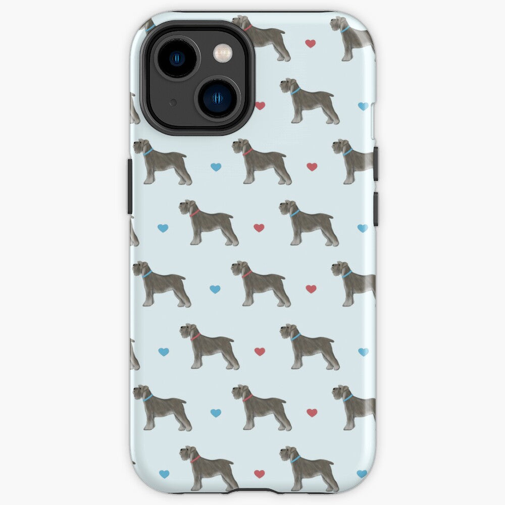 Miniature Schnauzer and Hearts iPhone Tough Case