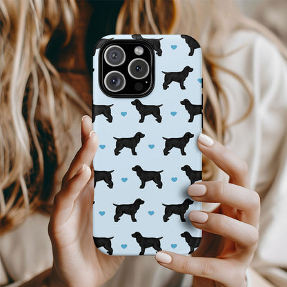 Black Cocker Spaniels and Hearts iPhone Tough Case