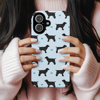 Black Cocker Spaniels and Hearts iPhone Tough Case