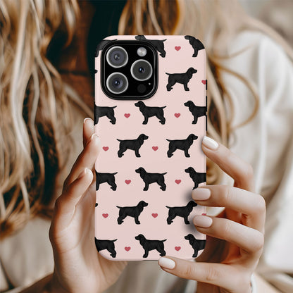 Black Cocker Spaniels and Hearts iPhone Tough Case