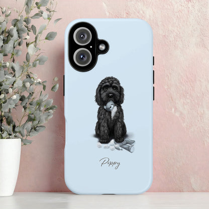 Personalised Black Cockapoo  "Teddy Is Defeated" iPhone Tough Case