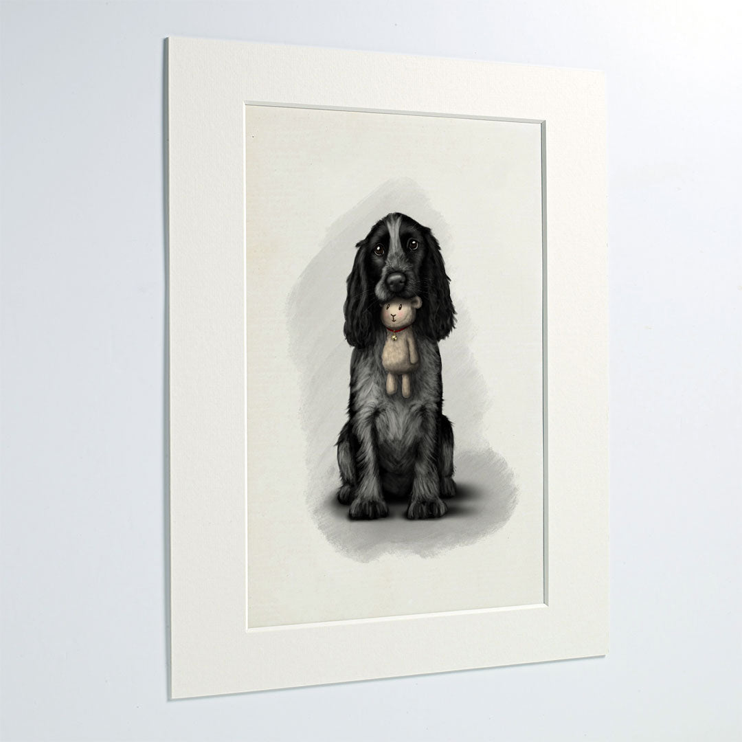 Blue Roan Cocker Spaniel Mounted Print