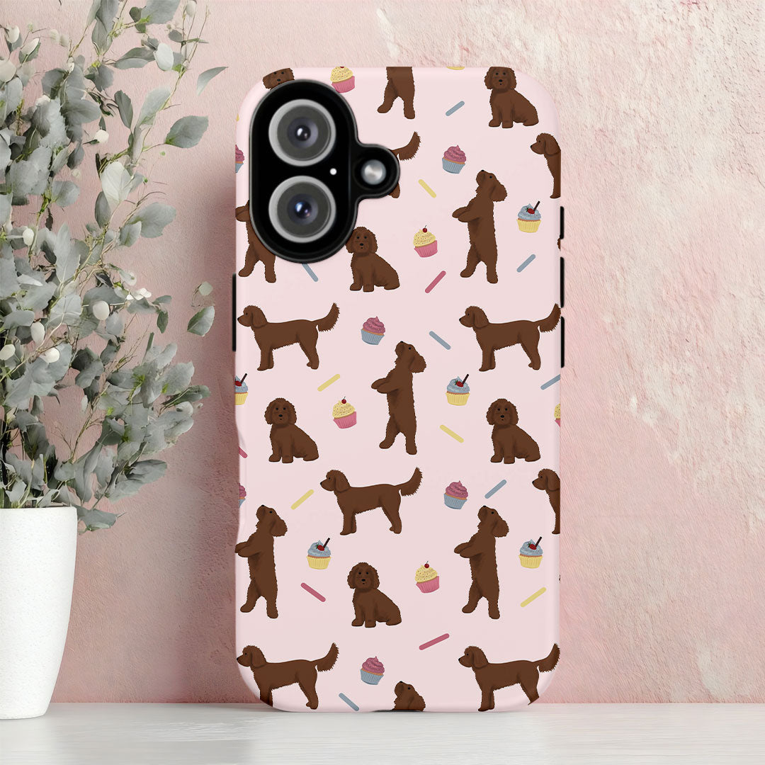 Chocolate Cockapoos and Cupcakes iPhone Tough Case