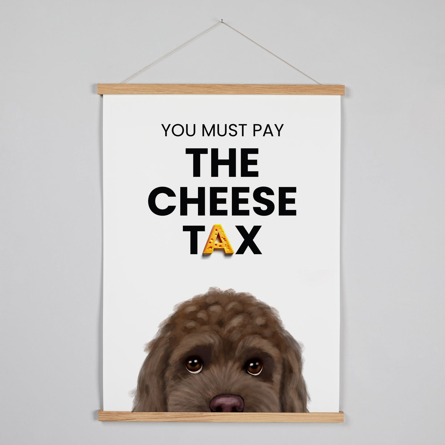 Chocolate Cockapoo - Cheese Tax Hanging Print
