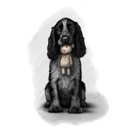 Blue Roan Cocker Spaniel Mounted Print