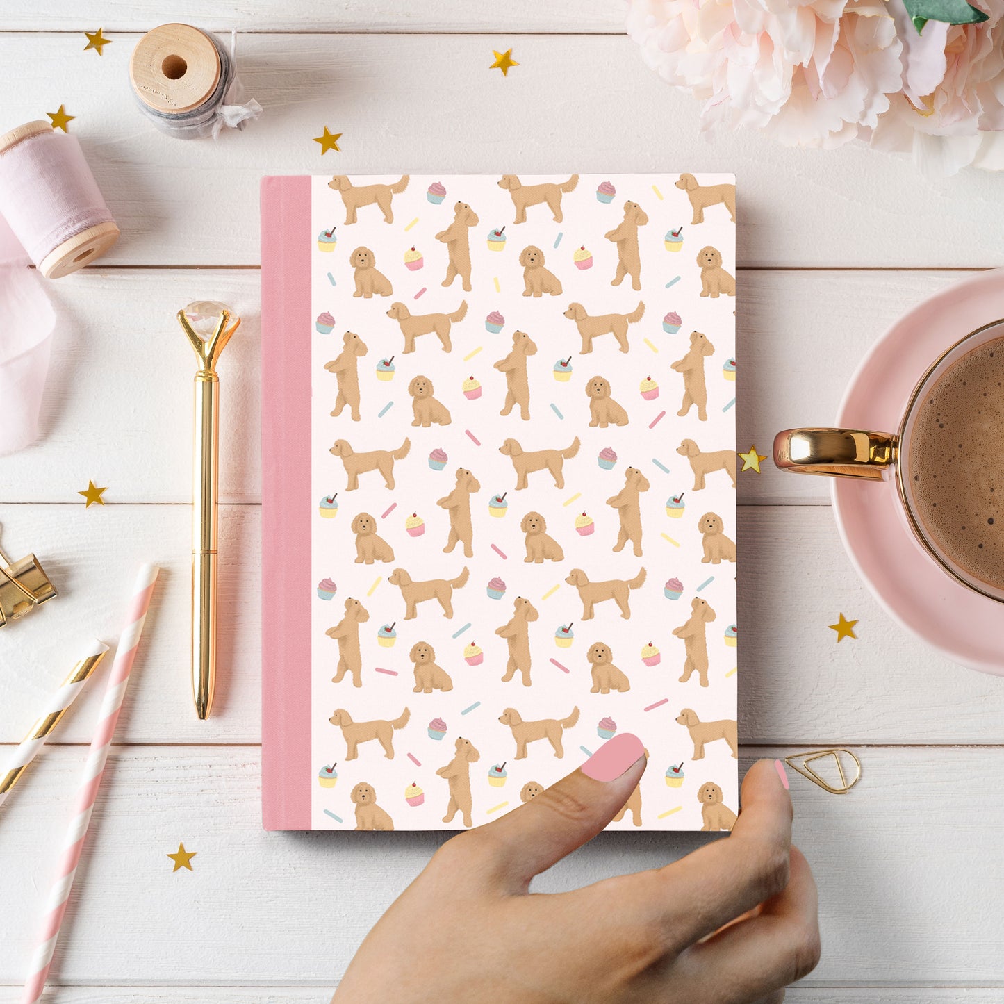 Cockapoos and Cupcakes Hardcover Journal