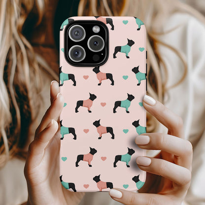 French Bulldogs and Hearts iPhone Tough Case