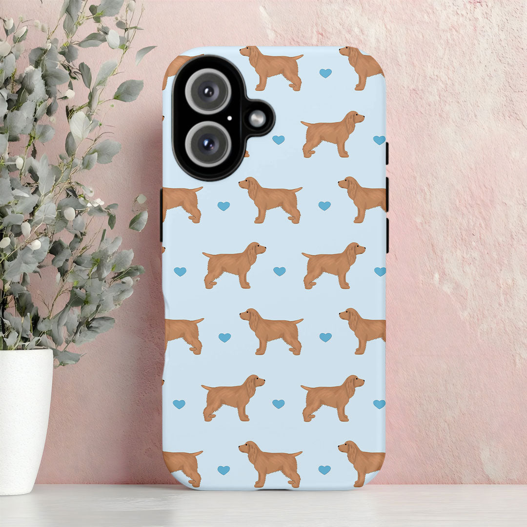 Golden Cocker Spaniels and Hearts iPhone Tough Case