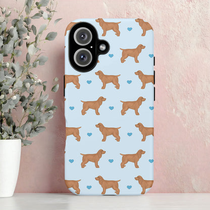 Golden Cocker Spaniels and Hearts iPhone Tough Case