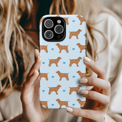 Golden Cocker Spaniels and Hearts iPhone Tough Case