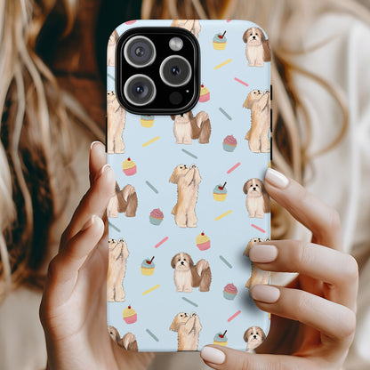 Lhasa Apso and Cupcakes iPhone Tough Case