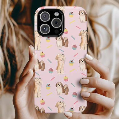 Lhasa Apso and Cupcakes iPhone Tough Case