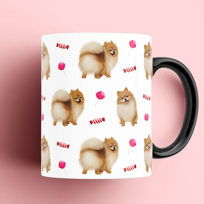 Pomeranian and Candy Patterned Mug