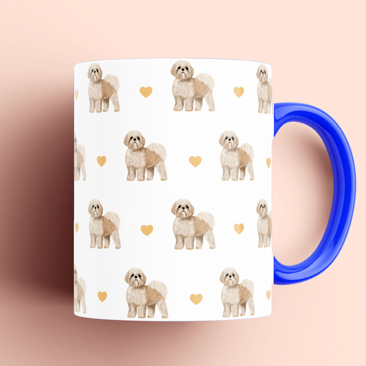 Shih Tzu and Hearts Patterned Mug