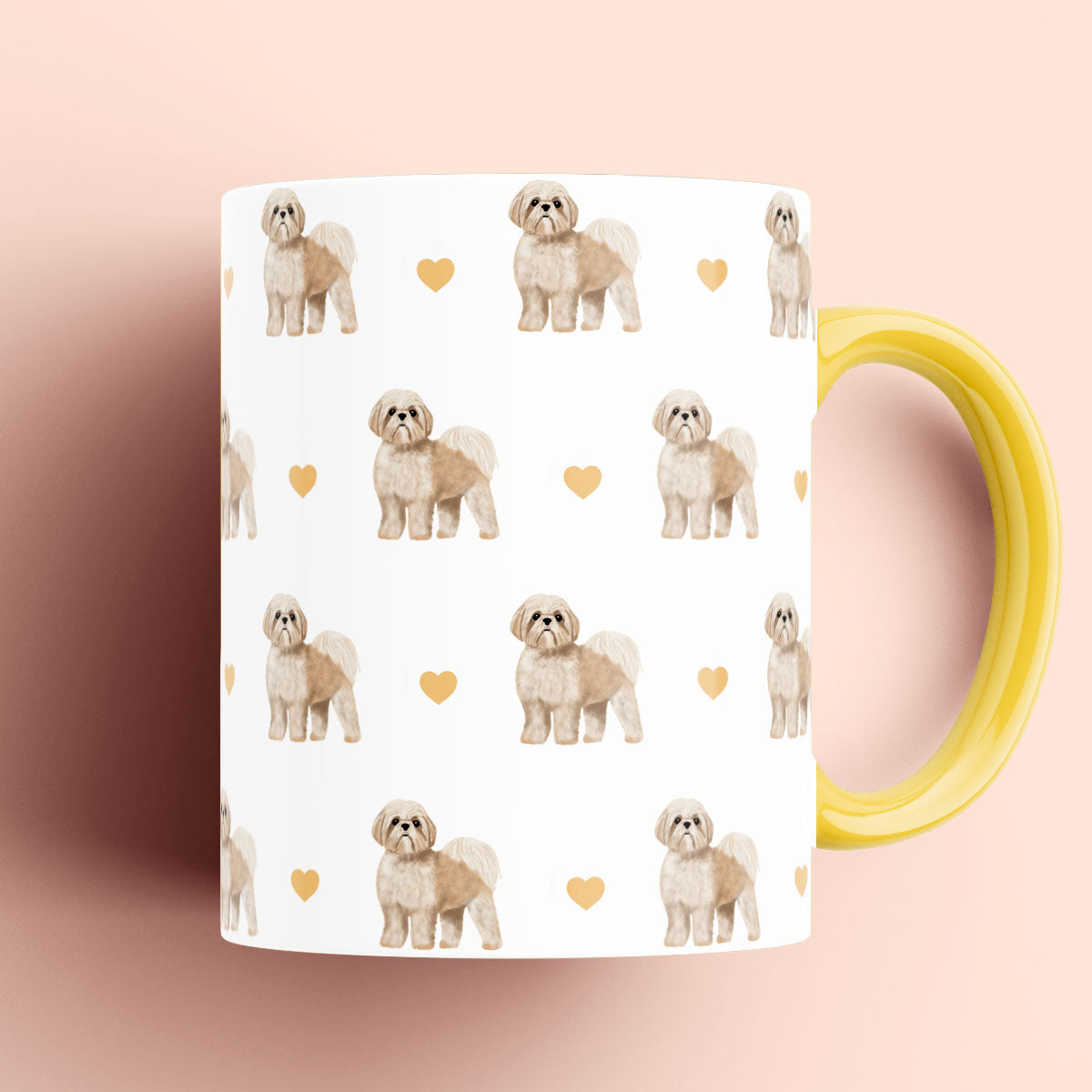 Shih Tzu and Hearts Patterned Mug
