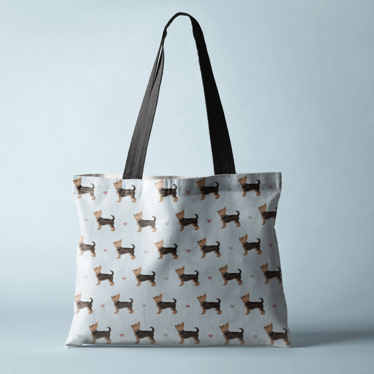 Yorkshire Terrier and Hearts Canvas Tote Bag