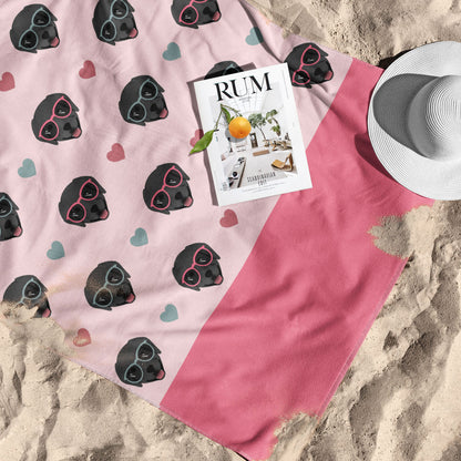 Black Labrador Beach Towel