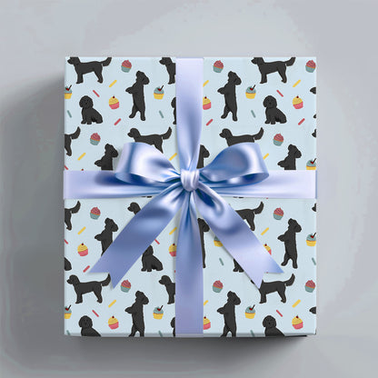 Black Cockapoos and Cupcakes Wrapping Paper