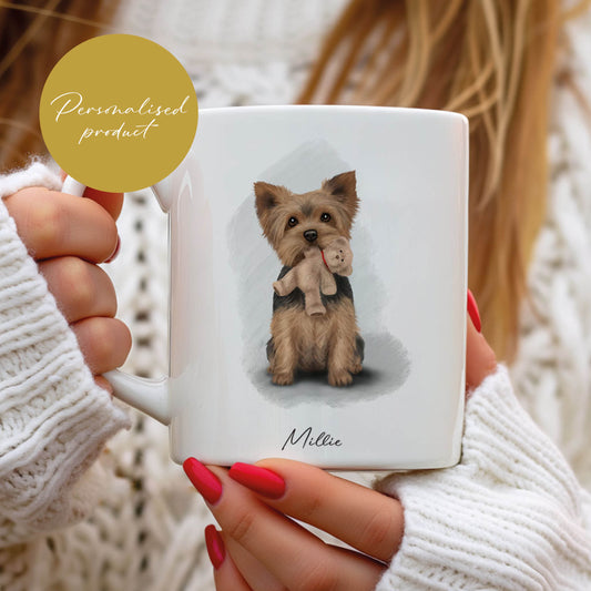 Personalised Yorkshire Terrier with Teddy Mug