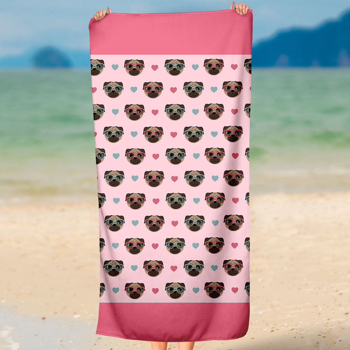 Pug Beach Towel