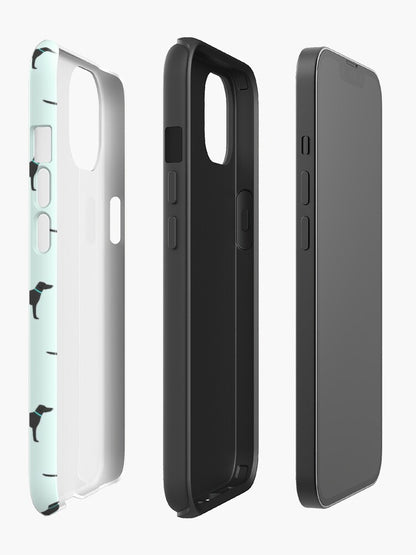 Black Labrador Pattern iPhone Tough Case