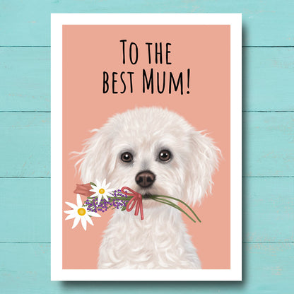 Bichon Frise Best Mum Card