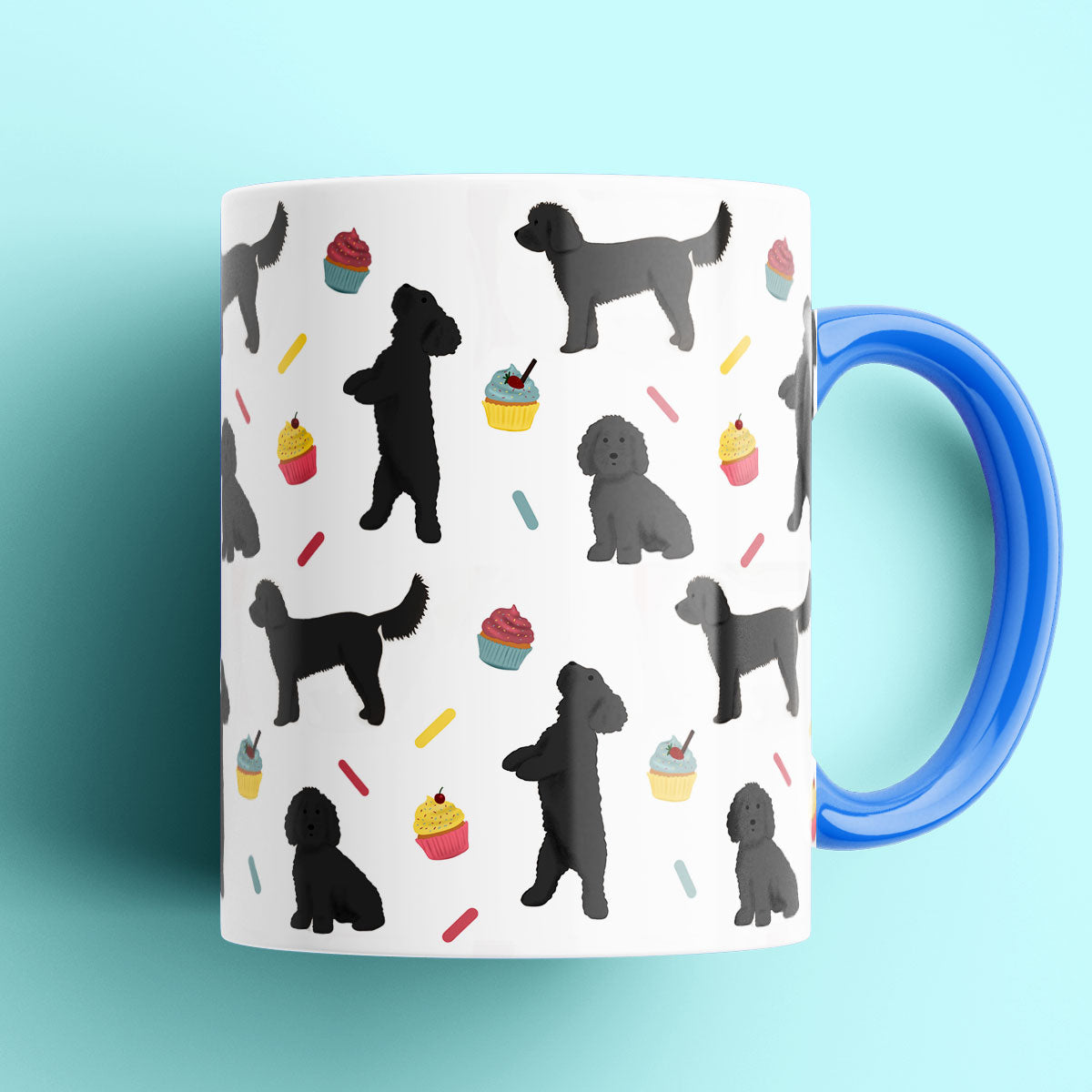 Black Cockapoos and Cupcakes Patterned Mug