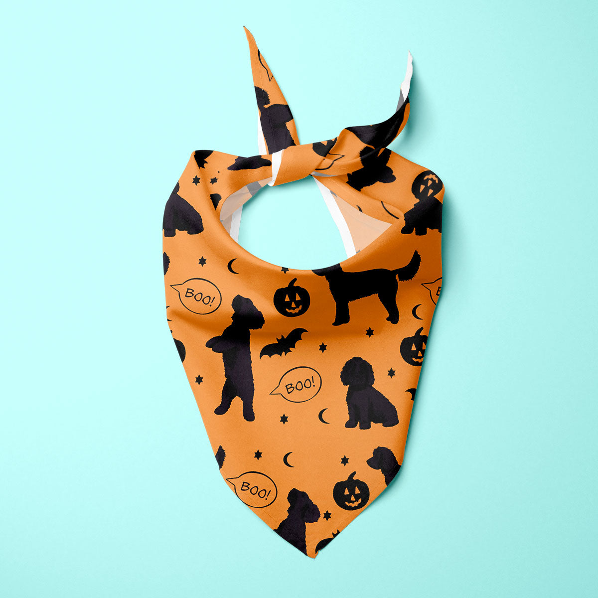 Black Cockapoo Halloween Edition Dog Bandana