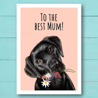 Black Labrador Best Mum Card
