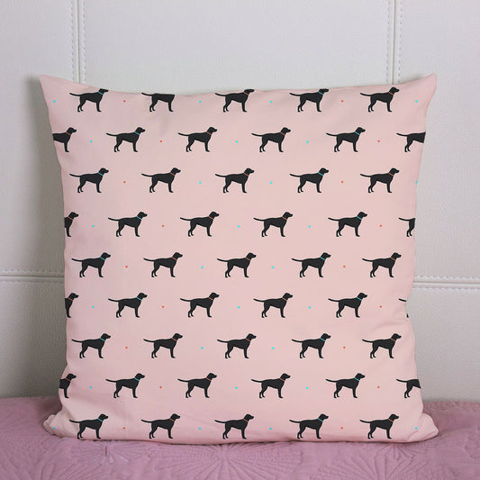 Black Labrador Pattern Cushion