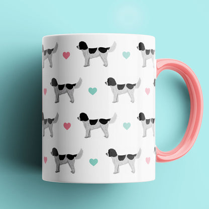 Black and White Cockapoos and Hearts Patterned Mug