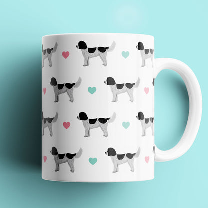 Black and White Cockapoos and Hearts Patterned Mug