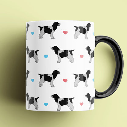 Blue Roan Cocker Spaniel and Hearts Patterned Mug