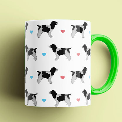 Blue Roan Cocker Spaniel and Hearts Patterned Mug