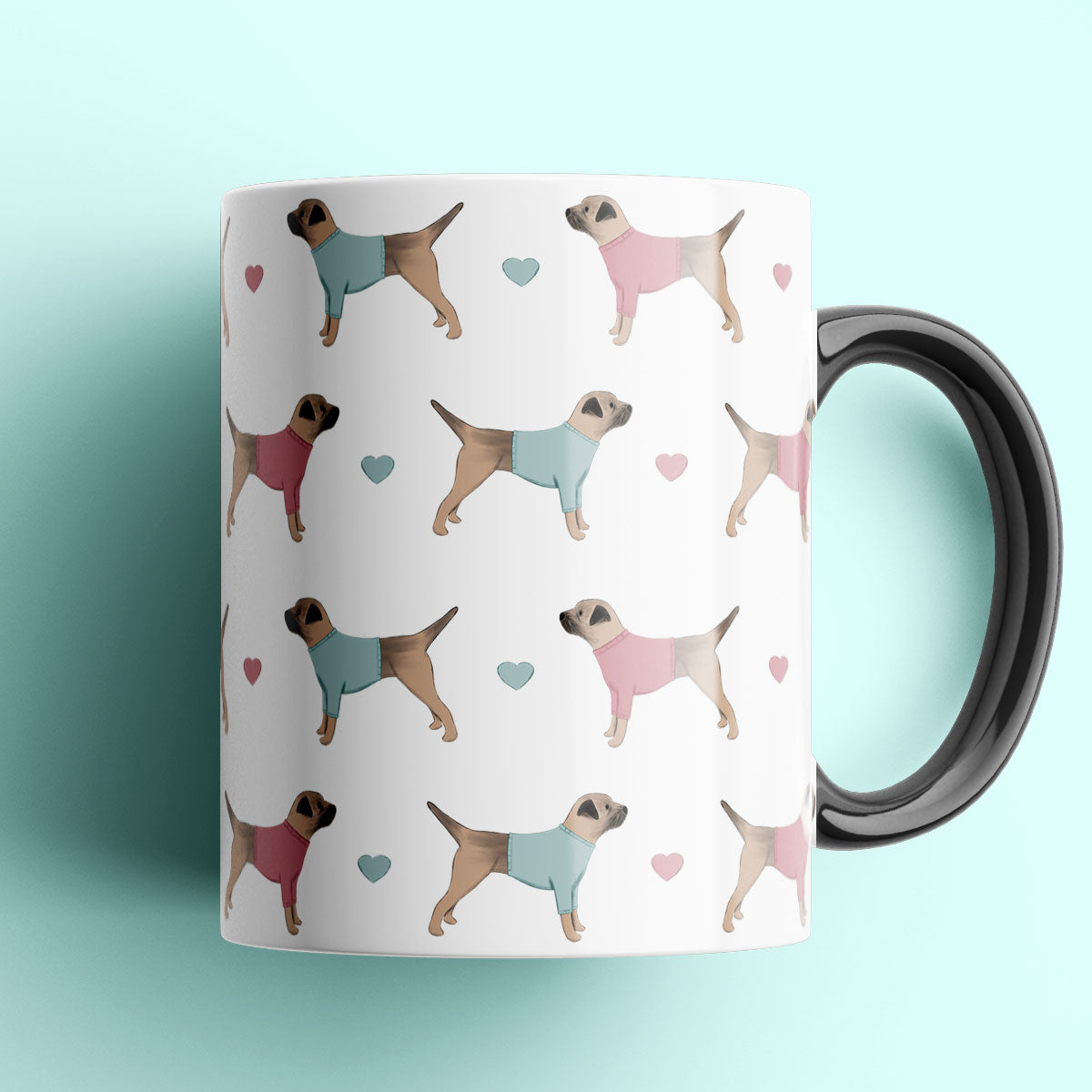 Border Terriers and Hearts Patterned Mug