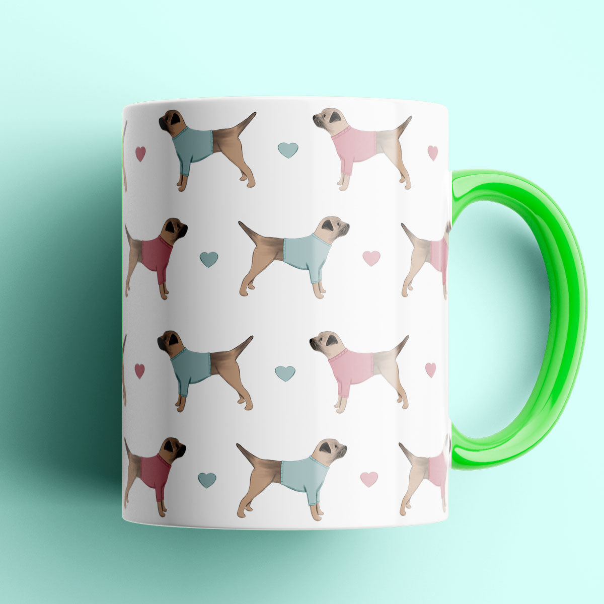 Border Terriers and Hearts Patterned Mug