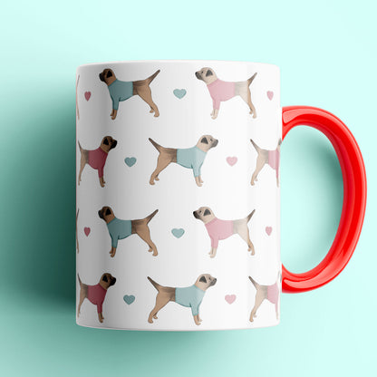 Border Terriers and Hearts Patterned Mug