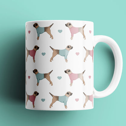 Border Terriers and Hearts Patterned Mug