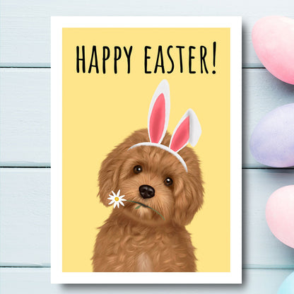 Cavapoo Happy Easter Card